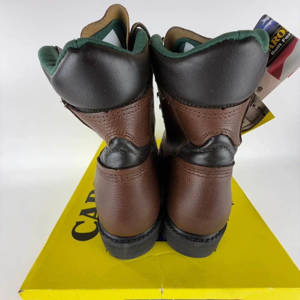 Carolina Sarge 1809 Mens 8 Inch Steel Toe Work Boots Brown Leather 9 2E USA Made
